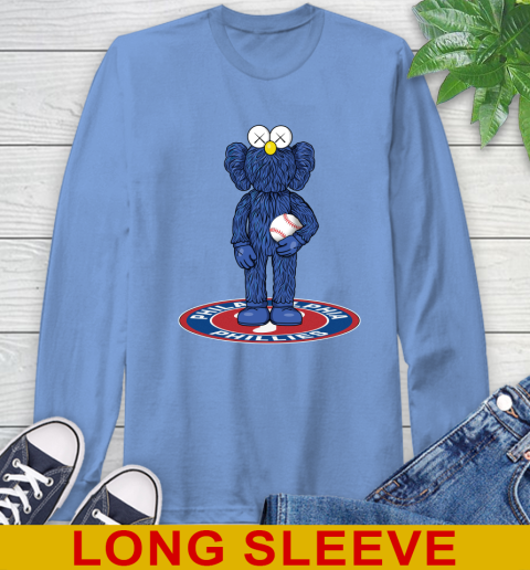 MLB Baseball Philadelphia Phillies Kaws Bff Blue Figure Shirt Long Sleeve T-Shirt 12 MLB Baseball Philadelphia Phillies Kaws Bff Blue Figure Shirt Long Sleeve T-Shirt - Image 12