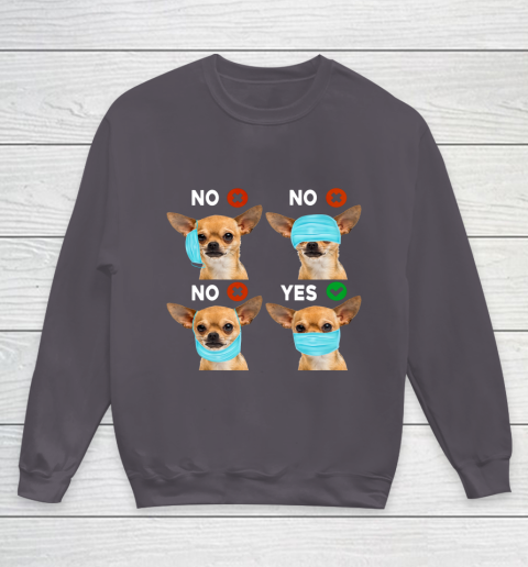 Funny Quarantined Chihuahua Dog How To Wear Mask Gift Youth Sweatshirt 5