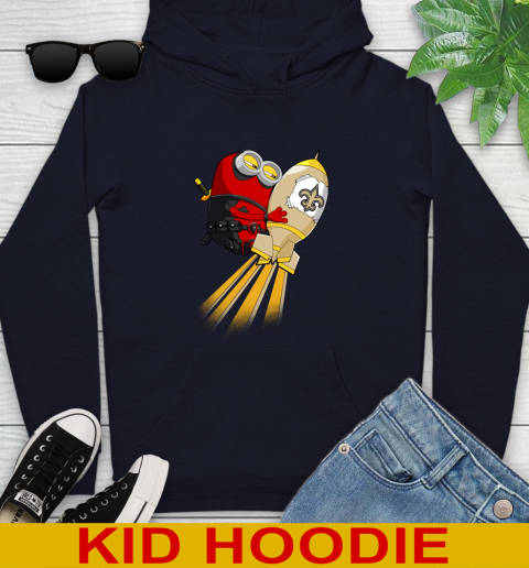 NFL Football New Orleans Saints Deadpool Minion Marvel Shirt Youth Hoodie 3
