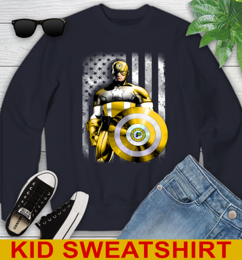 Indiana Pacers NBA Basketball Captain America Marvel Avengers American Flag Shirt Youth Sweatshirt 2