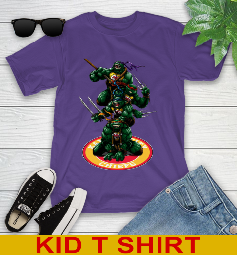 NFL Football Kansas City Chiefs Teenage Mutant Ninja Turtles Shirt Youth T-Shirt 4