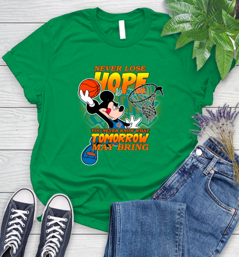 New York Knicks NBA Basketball Mickey Disney Never Lose Hope Women's T-Shirt 9