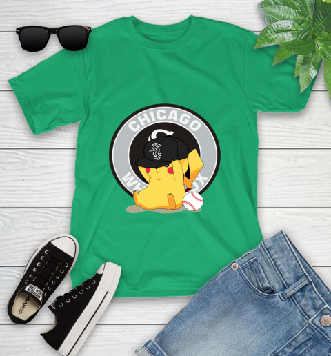 MLB Pikachu Baseball Sports Chicago White Sox Youth T-Shirt 6