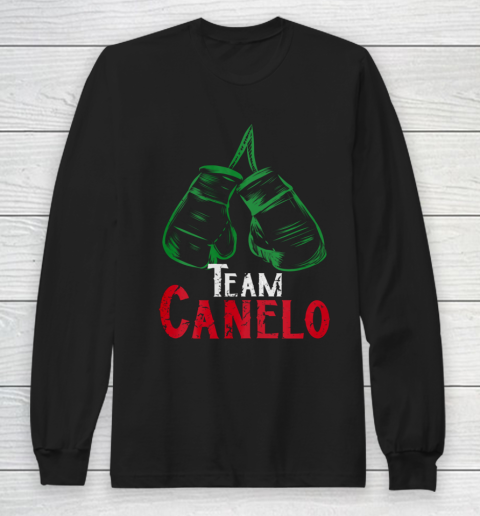 Cool Mexican Flag Boxing Themed Team Canelo Cinnamon Alvarez Long Sleeve T-Shirt