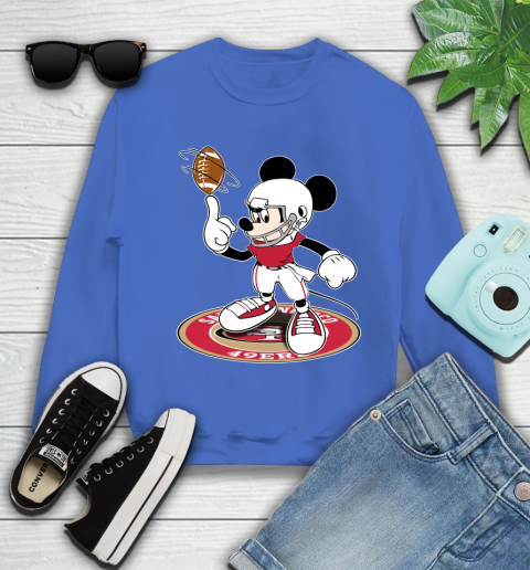 NFL Football San Francisco 49ers Cheerful Mickey Disney Shirt Youth Sweatshirt 7