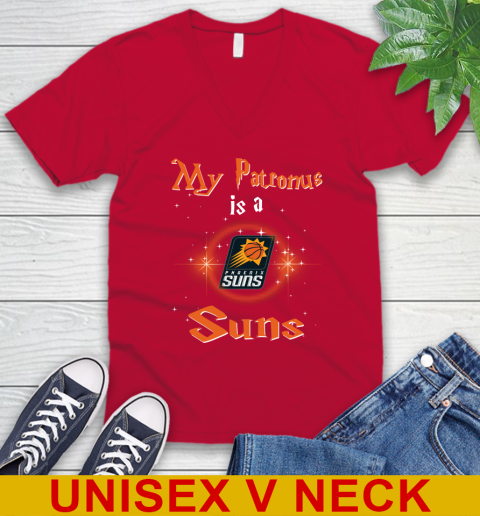 NBA Basketball Harry Potter My Patronus Is A Phoenix Suns V-Neck T-Shirt 6