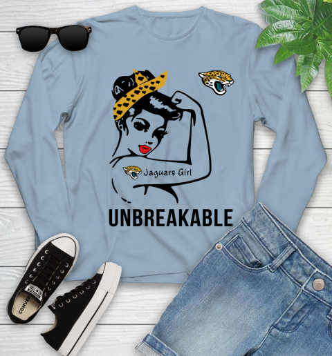 NFL Jacksonville Jaguars Girl Unbreakable Football Sports Youth Long Sleeve 6