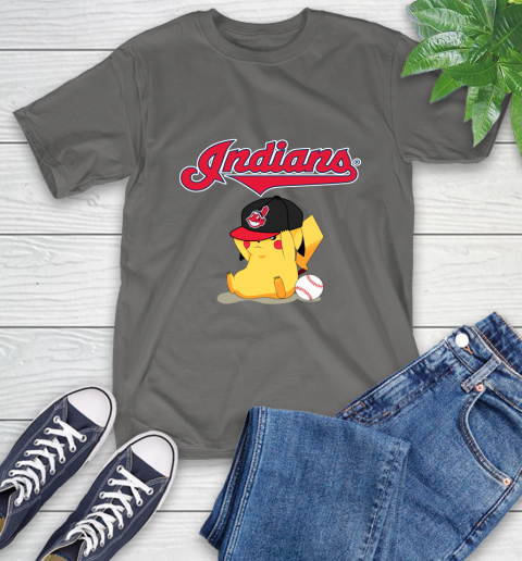 MLB Pikachu Baseball Sports Cleveland Indians T-Shirt 9