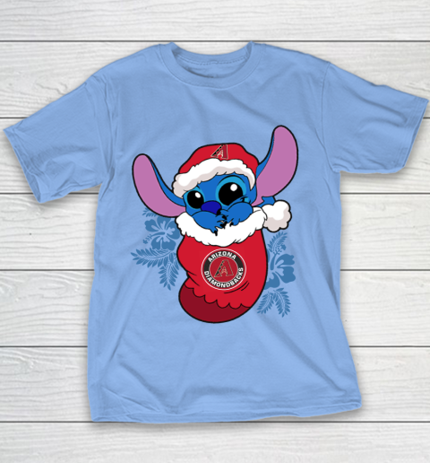 Arizona Diamondbacks Christmas Stitch In The Sock Funny Disney MLB Youth T-Shirt 10