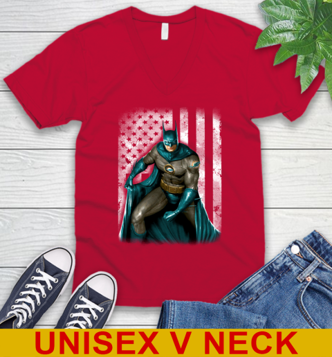 Miami Dolphins NFL Football Batman DC American Flag Shirt V-Neck T-Shirt 6