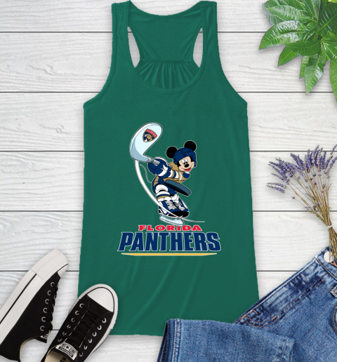 NHL Hockey Florida Panthers Cheerful Mickey Mouse Shirt Racerback Tank 7