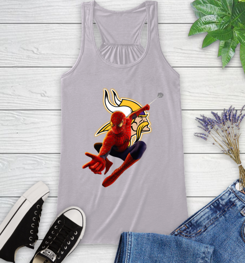 NFL Spider Man Avengers Endgame Football Minnesota Vikings Racerback Tank 5
