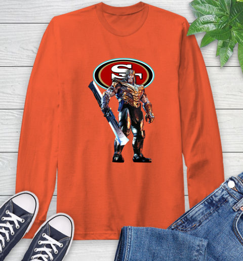 NFL Thanos Gauntlet Avengers Endgame Football San Francisco 49ers Long Sleeve T-Shirt 5
