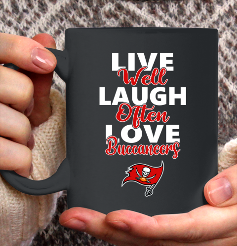 NFL Football Tampa Bay Buccaneers Live Well Laugh Often Love Shirt Ceramic Mug 15oz