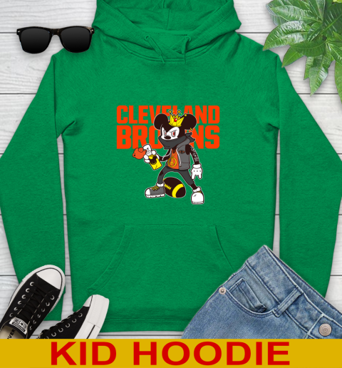 Cleveland Browns NFL Football Mickey Peace Sign Sports Youth Hoodie 8