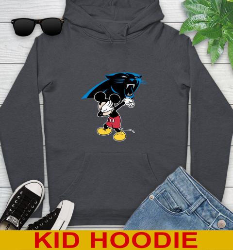 Carolina Panthers NFL Football Dabbing Mickey Disney Sports Youth Hoodie 9