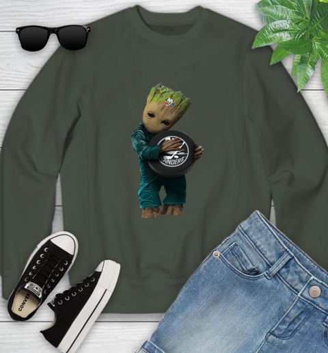 NHL Groot Guardians Of The Galaxy Hockey Sports New York Islanders Youth Sweatshirt 10
