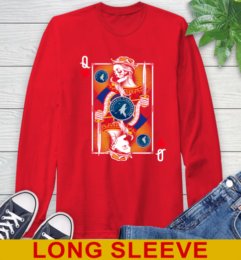 NBA Basketball Minnesota Timberwolves The Queen Of Hearts Card Shirt Long Sleeve T-Shirt 12
