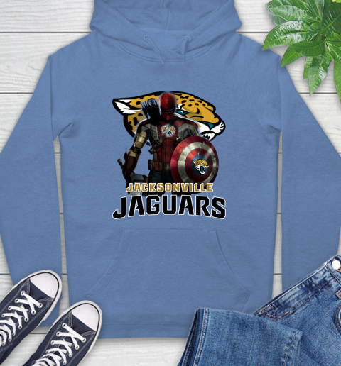 NFL Captain America Thor Spider Man Hawkeye Avengers Endgame Football Jacksonville Jaguars Hoodie 11