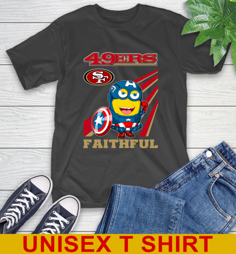 NFL Football San Francisco 49ers Captain America Marvel Avengers Minion Faithful Shirt T-Shirt