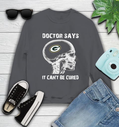 NFL Green Bay Packers Football Skull It Can't Be Cured Shirt Sweatshirt 6