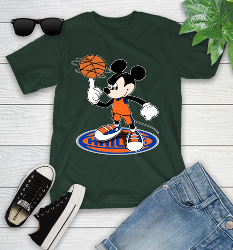 NBA Basketball New York Knicks Cheerful Mickey Disney Shirt Youth T-Shirt 5