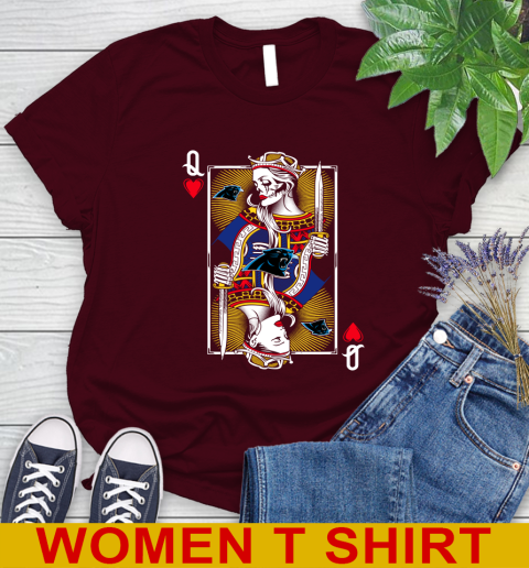 NFL Football Carolina Panthers The Queen Of Hearts Card Shirt Women's T-Shirt 6