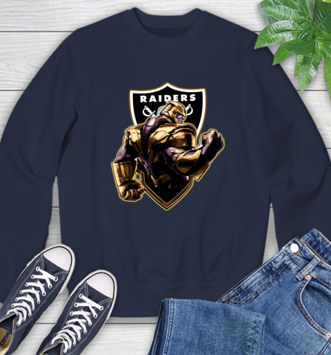 NFL Thanos Avengers Endgame Football Sports Oakland Raiders Sweatshirt 3