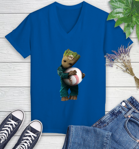 MLB Groot Guardians Of The Galaxy Baseball Sports San Francisco Giants Women's V-Neck T-Shirt 10