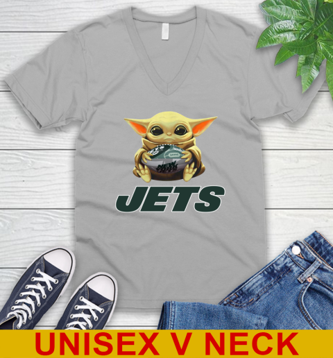 NFL Football New York Jets Baby Yoda Star Wars Shirt V-Neck T-Shirt 4