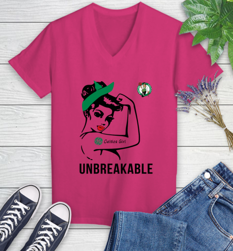 NBA Boston Celtics Girl Unbreakable Basketball Sports Women's V-Neck T-Shirt 5