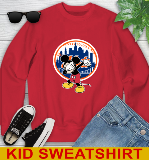 New York Mets MLB Baseball Dabbing Mickey Disney Sports Youth Sweatshirt 8