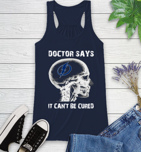 NHL Tampa Bay Lightning Hockey Skull It Can't Be Cured Shirt Racerback Tank 8