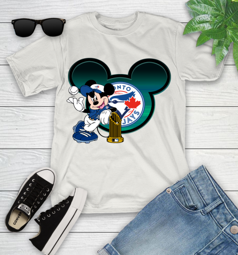 MLB Toronto Blue Jays The Commissioner's Trophy Mickey Mouse Disney Youth T-Shirt 12