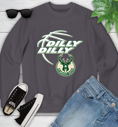 NBA Milwaukee Bucks Dilly Dilly Basketball Sports Youth Sweatshirt 6
