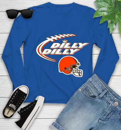 NFL Cleveland Browns Dilly Dilly Football Sports Youth Long Sleeve 9