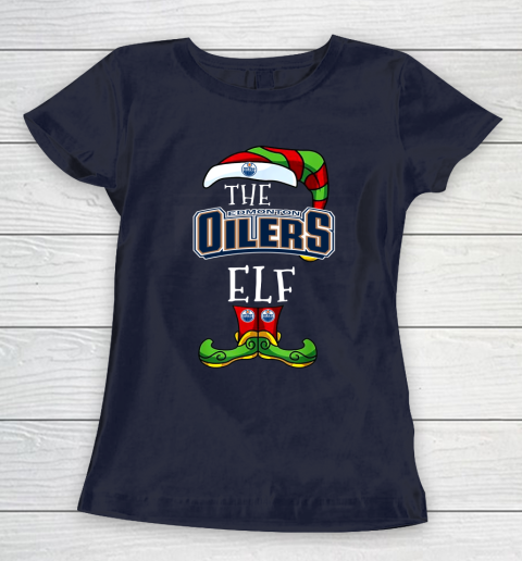 Edmonton Oilers Christmas ELF Funny NHL Women's T-Shirt 2