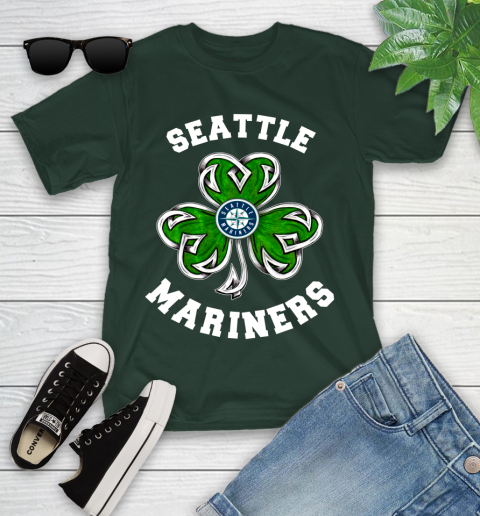 MLB Seattle Mariners Three Leaf Clover St Patrick's Day Baseball Sports Youth T-Shirt 5