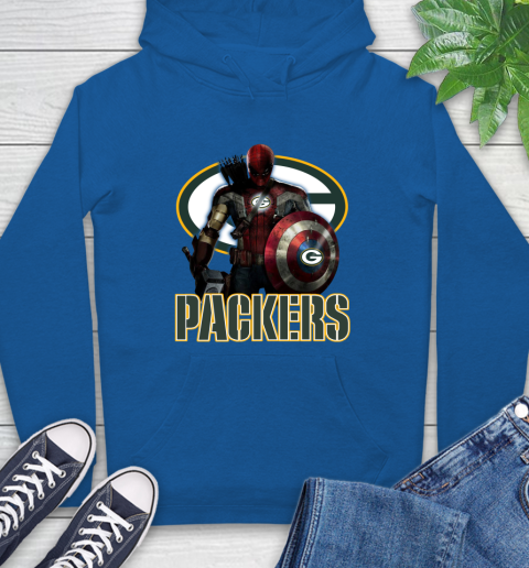 NFL Captain America Thor Spider Man Hawkeye Avengers Endgame Football Green Bay Packers Hoodie 9