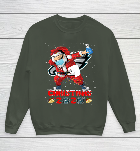 Philadelphia Eagles Funny Santa Claus Dabbing Christmas 2020 NFL Youth Sweatshirt 8