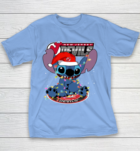 New Jersey Devils NHL Hockey noel stitch Christmas Youth T-Shirt 7