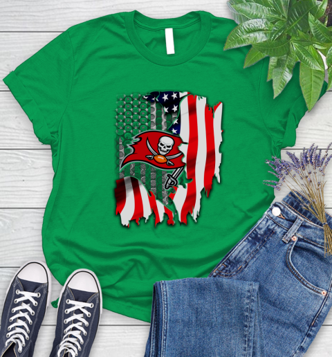 Tampa Bay Buccaneers NFL Football American Flag Women's T-Shirt 9