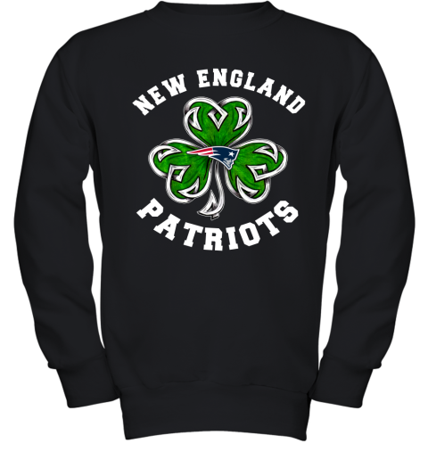 NFL New England Patriots Three Leaf Clover St Patrick's Day Football Sports EM3ML0IWVEA youth sweatshirt 47 95 151514 front black