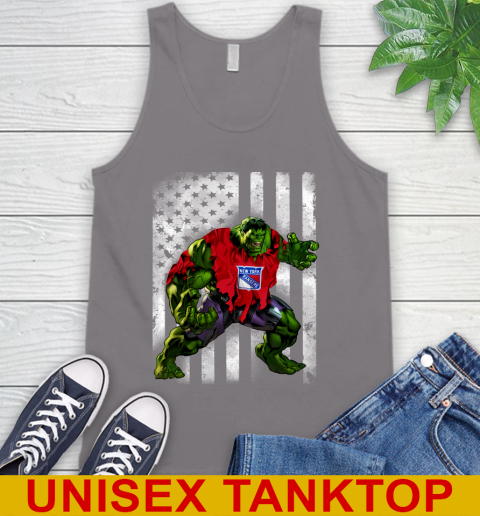 New York Rangers Hulk Marvel Avengers NHL Hockey American Flag Tank Top 6