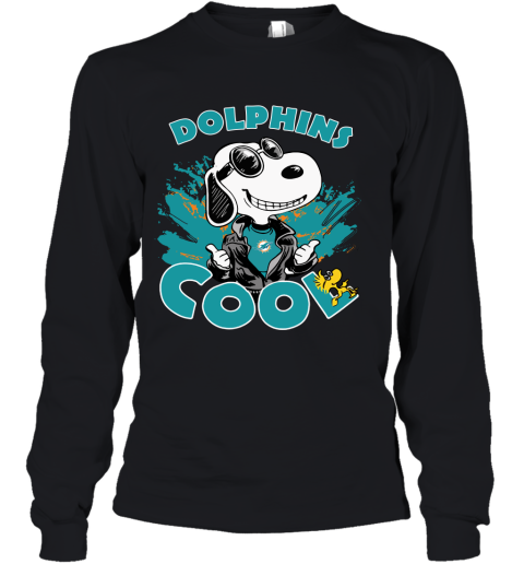 Miami Dolphins Snoopy Joe Cool We're Awesome Shirts Youth Long Sleeve