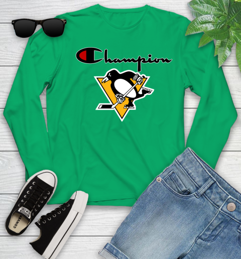 NHL Hockey Pittsburgh Penguins Champion Shirt Youth Long Sleeve 4