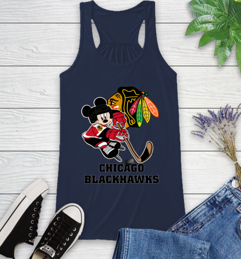 NHL Chicago Blackhawks Mickey Mouse Disney Hockey T Shirt Racerback Tank 10