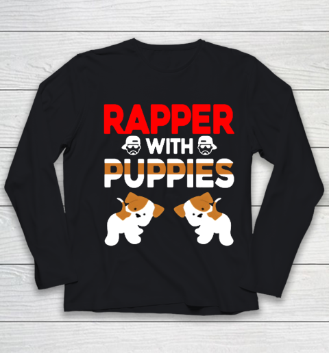 Rapper With Puppies Cute Dog Rap Youth Long Sleeve