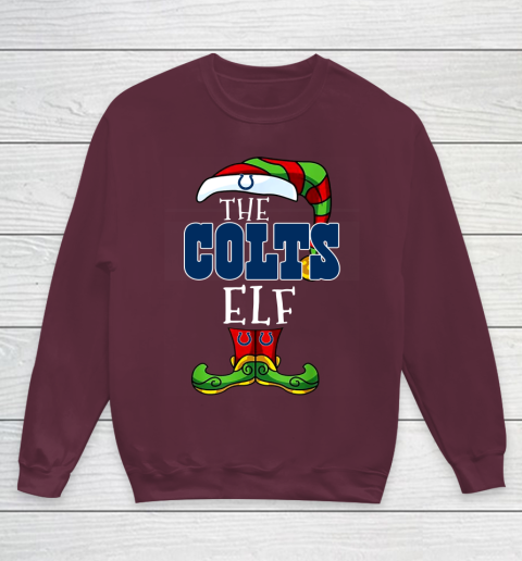 Indianapolis Colts Christmas ELF Funny NFL Youth Sweatshirt 4