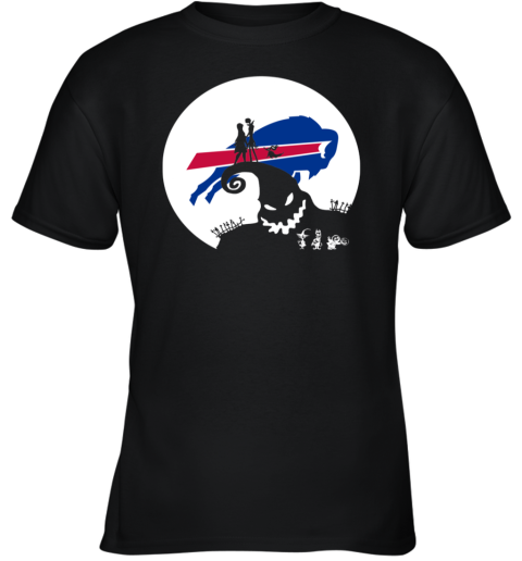 Buffalo Bills Jack Skellington And Sally Halloween Youth T-Shirt